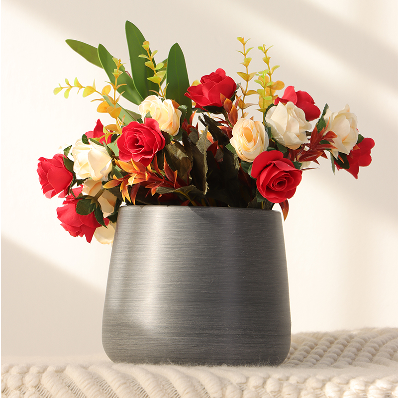 ZX-1/2/3/4 Metallic-look Textured Brushed Flower Pot
