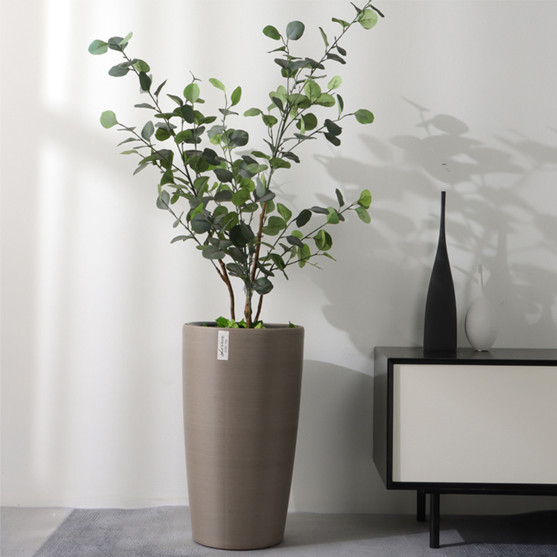 3301/3302/3302M/3303 Metallic-Look Smooth Brushed Flower Pot