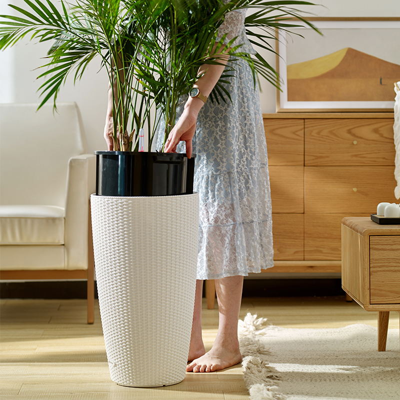TB-3301 Portable Harmonious Rattan Flower Pot