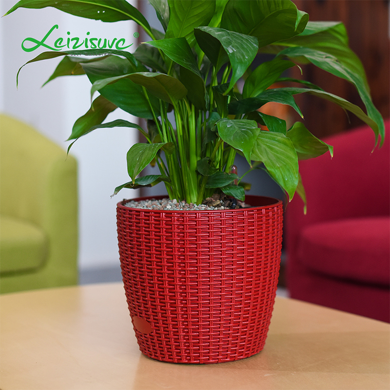 TB-3101/3102/3104/3105 Self-Waterring Rustic Rattan Flower Pot