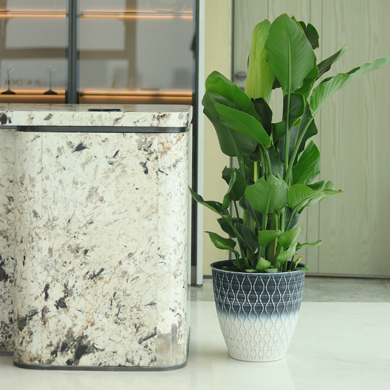Round Corrugated Flowerpot Plant Decoration