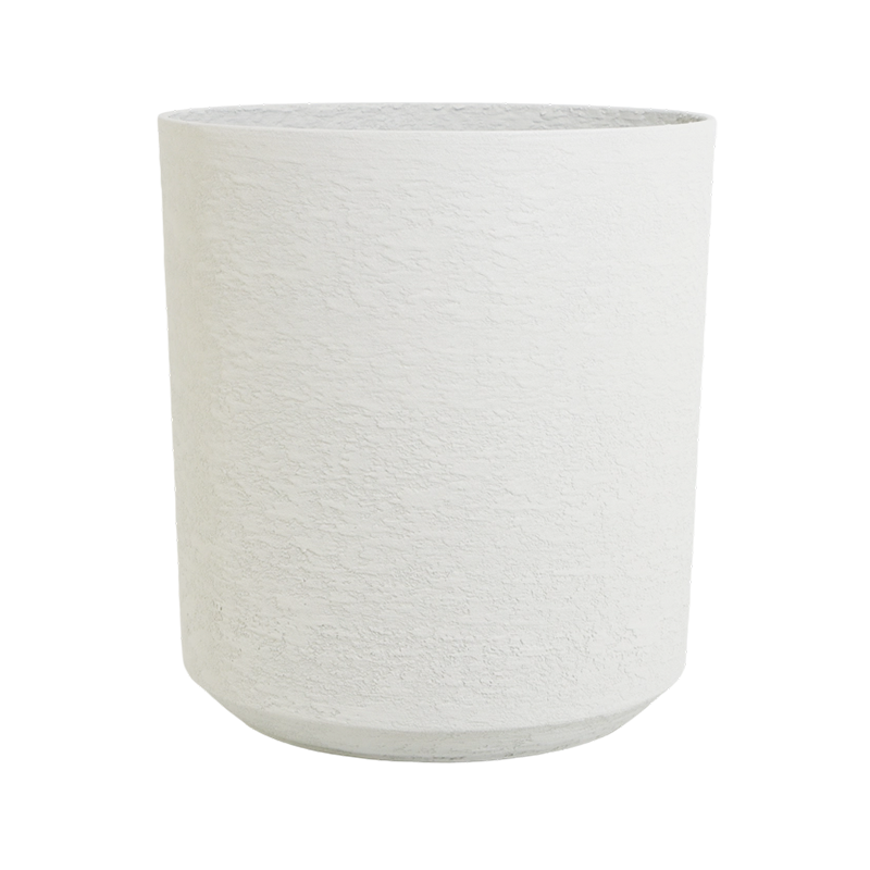 Gypsum-Like Textured Cylinder Versatile Plastic Flower Pot