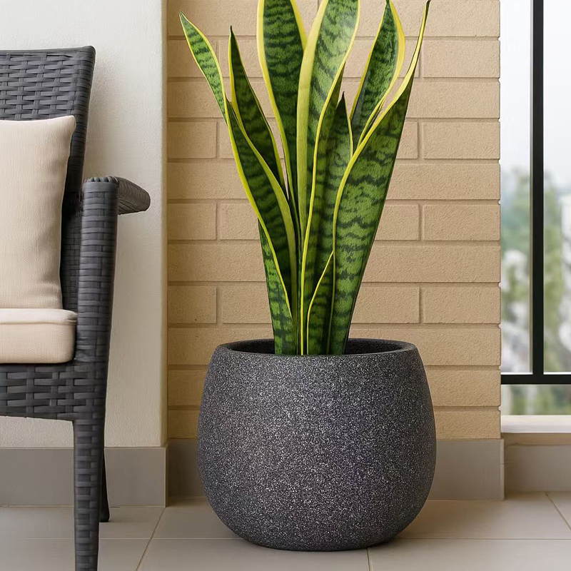 Spherical Floor-Standing Plastic Flower Pot