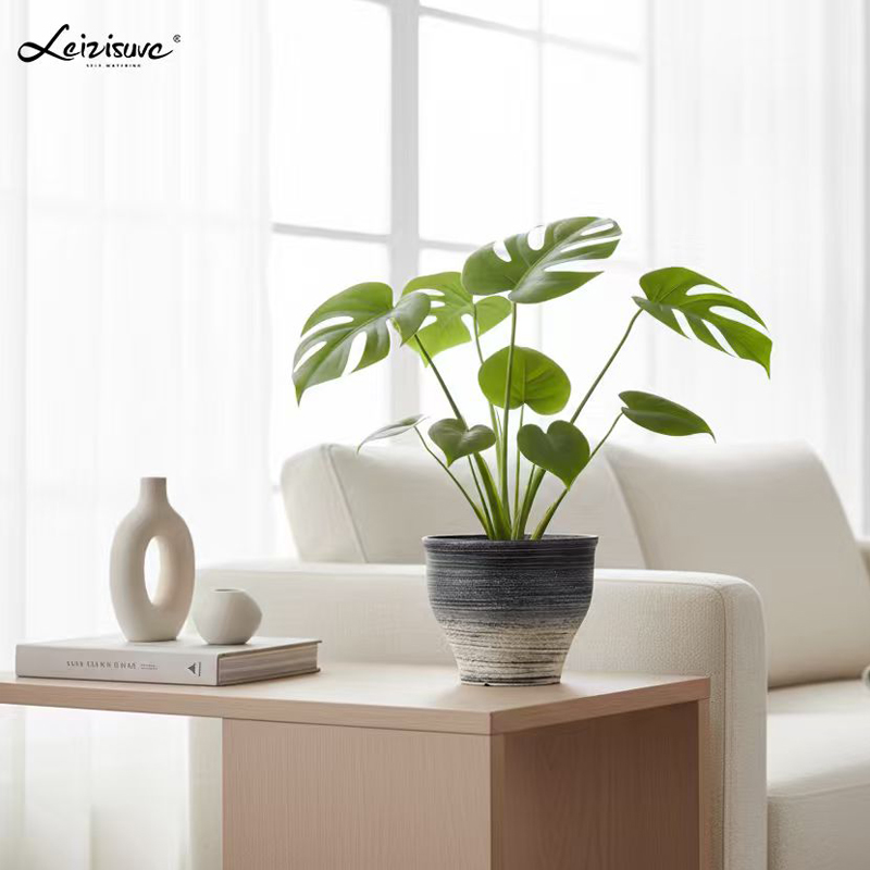 Rounded Barrel Two-Tone Sandblast Flower Pot