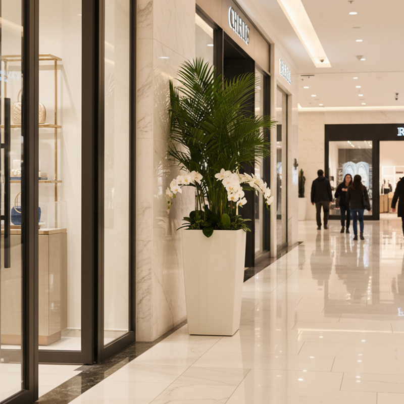 Modern Square Gypsum-Like Textured Plastic Flower Pot