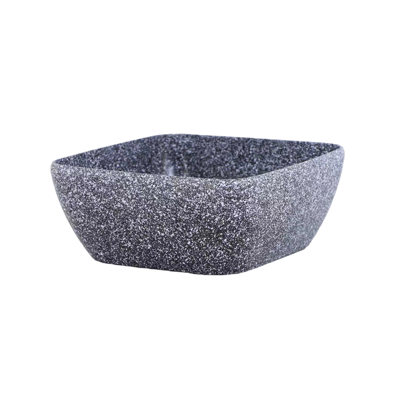 Durable Square Flower Pot with Granite Texture